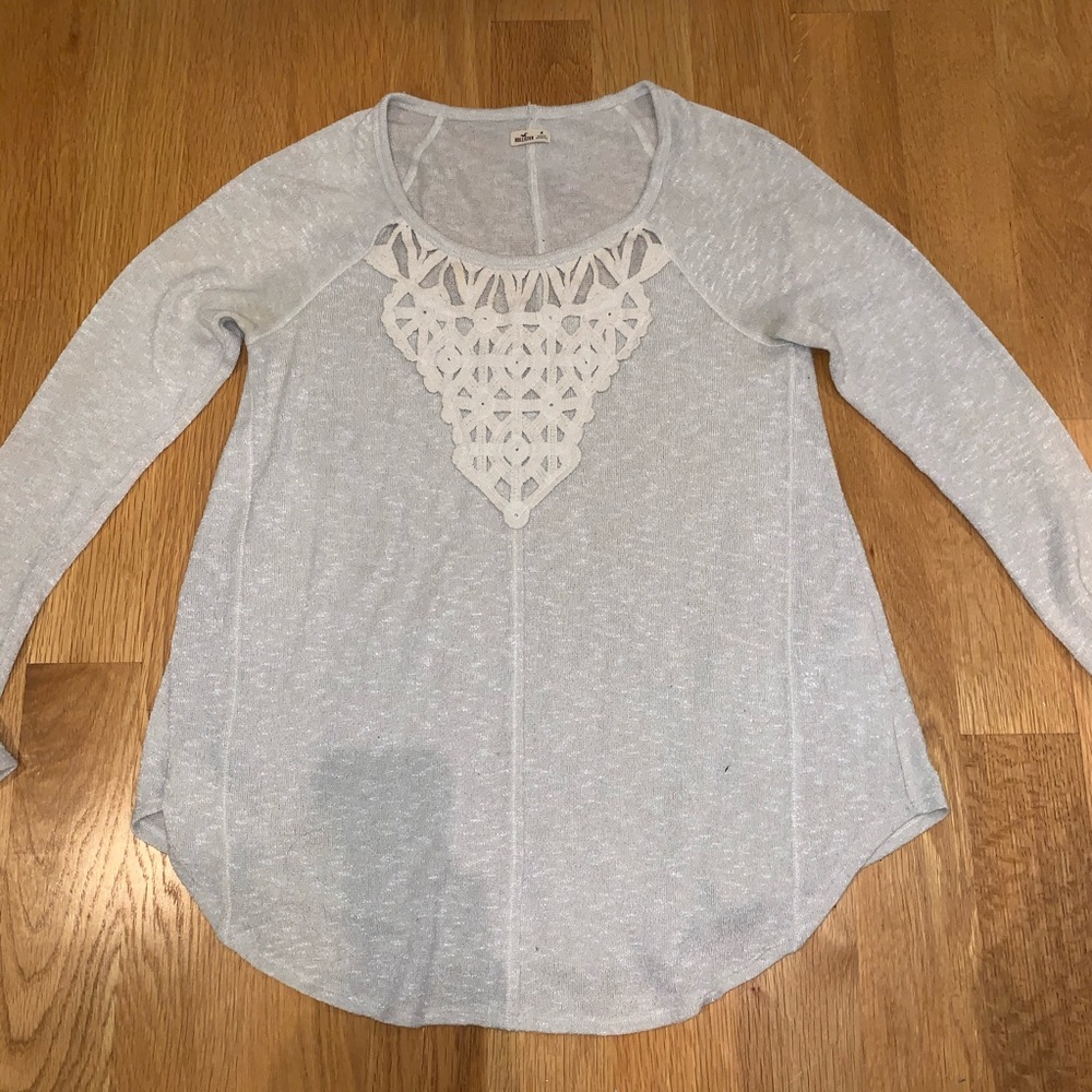 Hollister crochet detail top